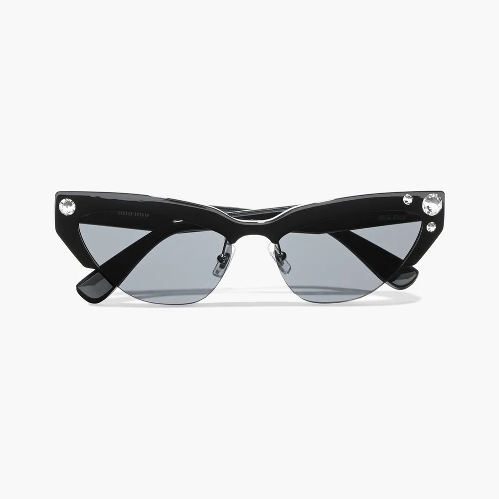 Miu Miu Rhinestone Embellished Cat Eye Sunglasses